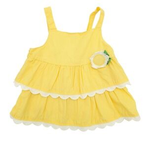 Gymboree Girls Yellow Tiered Scalloped Flower Sun Top 2009 Vintage Size 12-18M